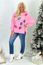 Pink Christmas Sequin Sweatshirt