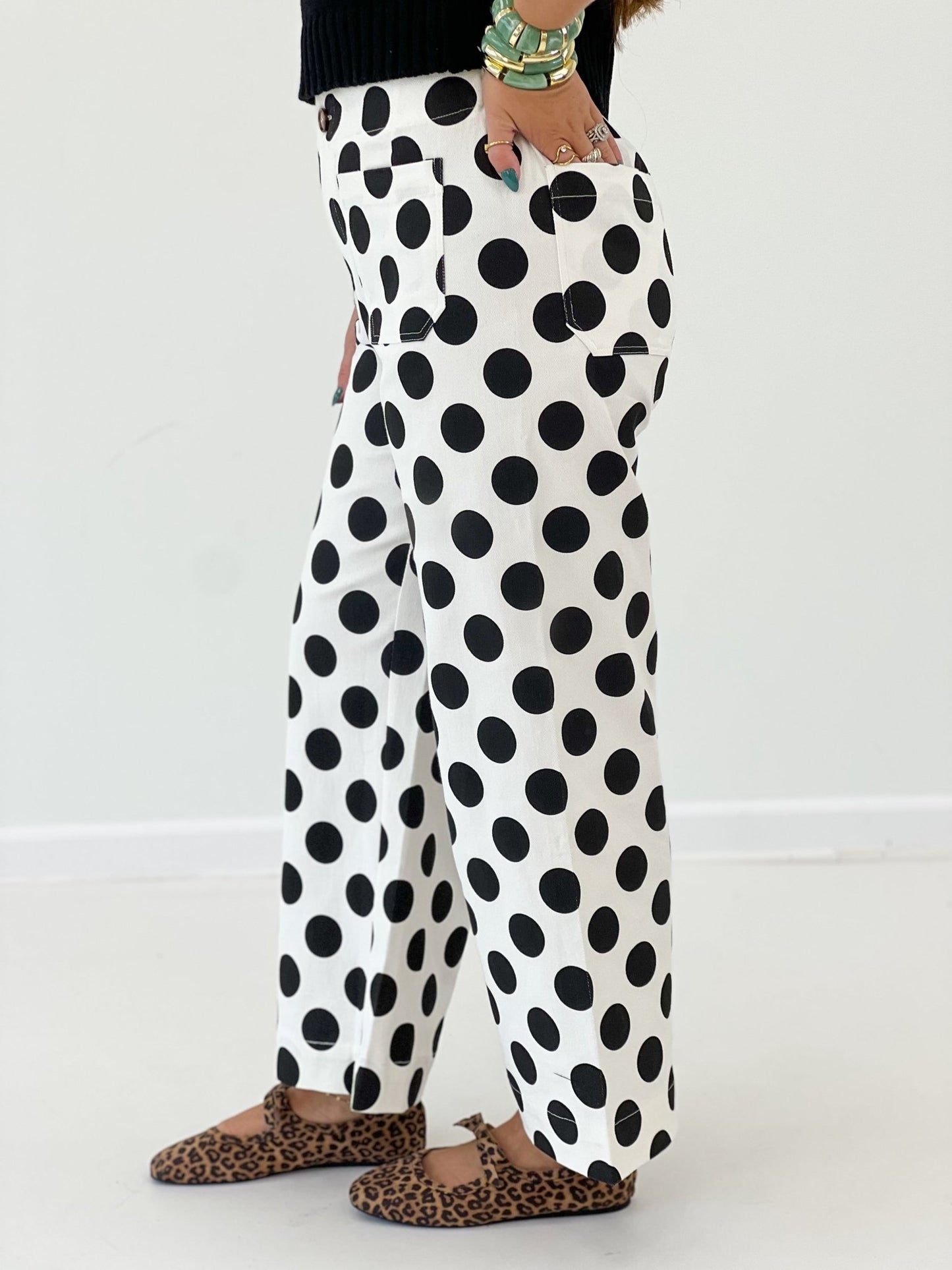 Jodifl Polka Wide Leg Pant - Lavish Boutique02-BOTTOMS