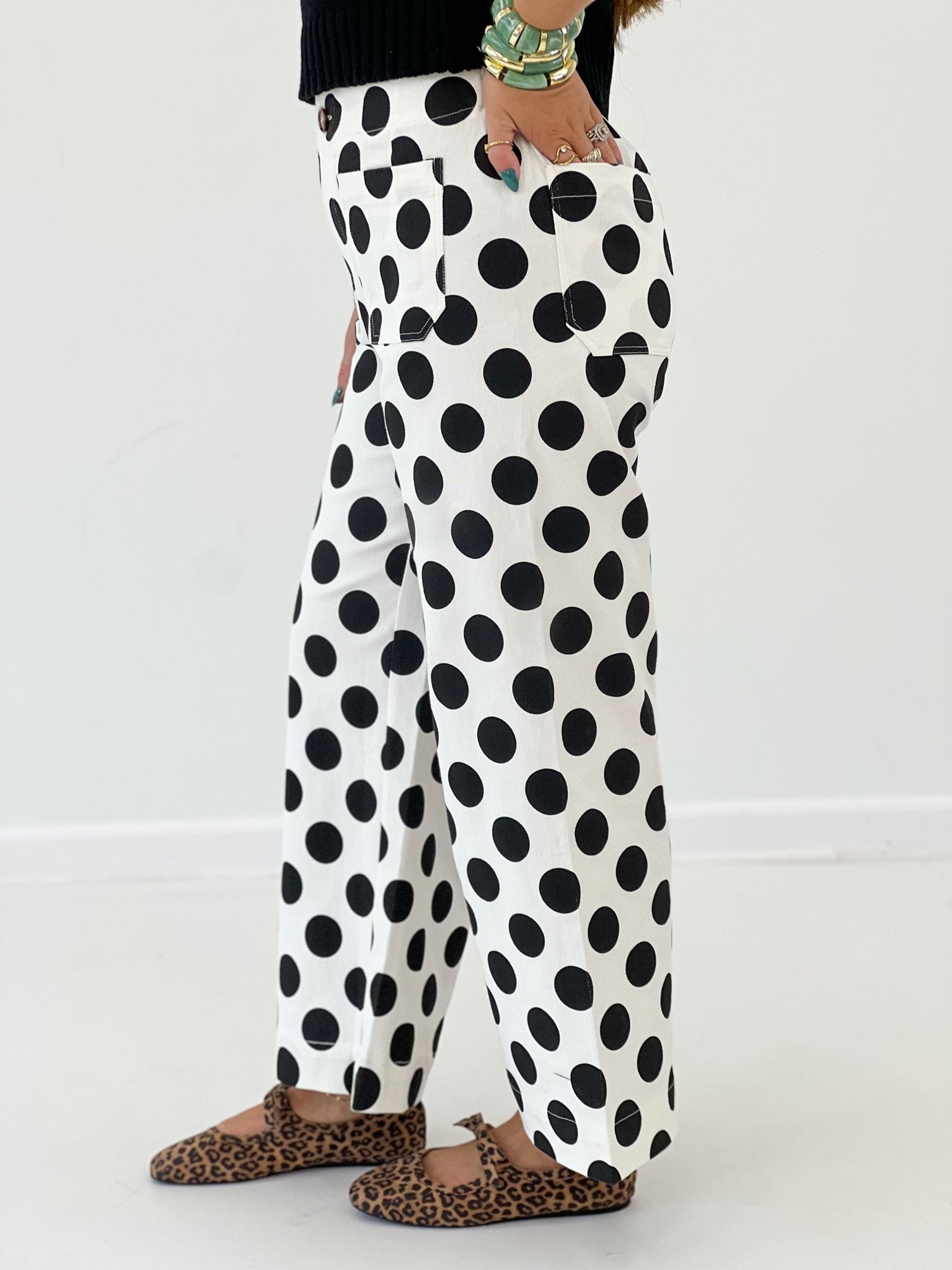 Jodifl Polka Wide Leg Pant - Lavish Boutique02-BOTTOMS