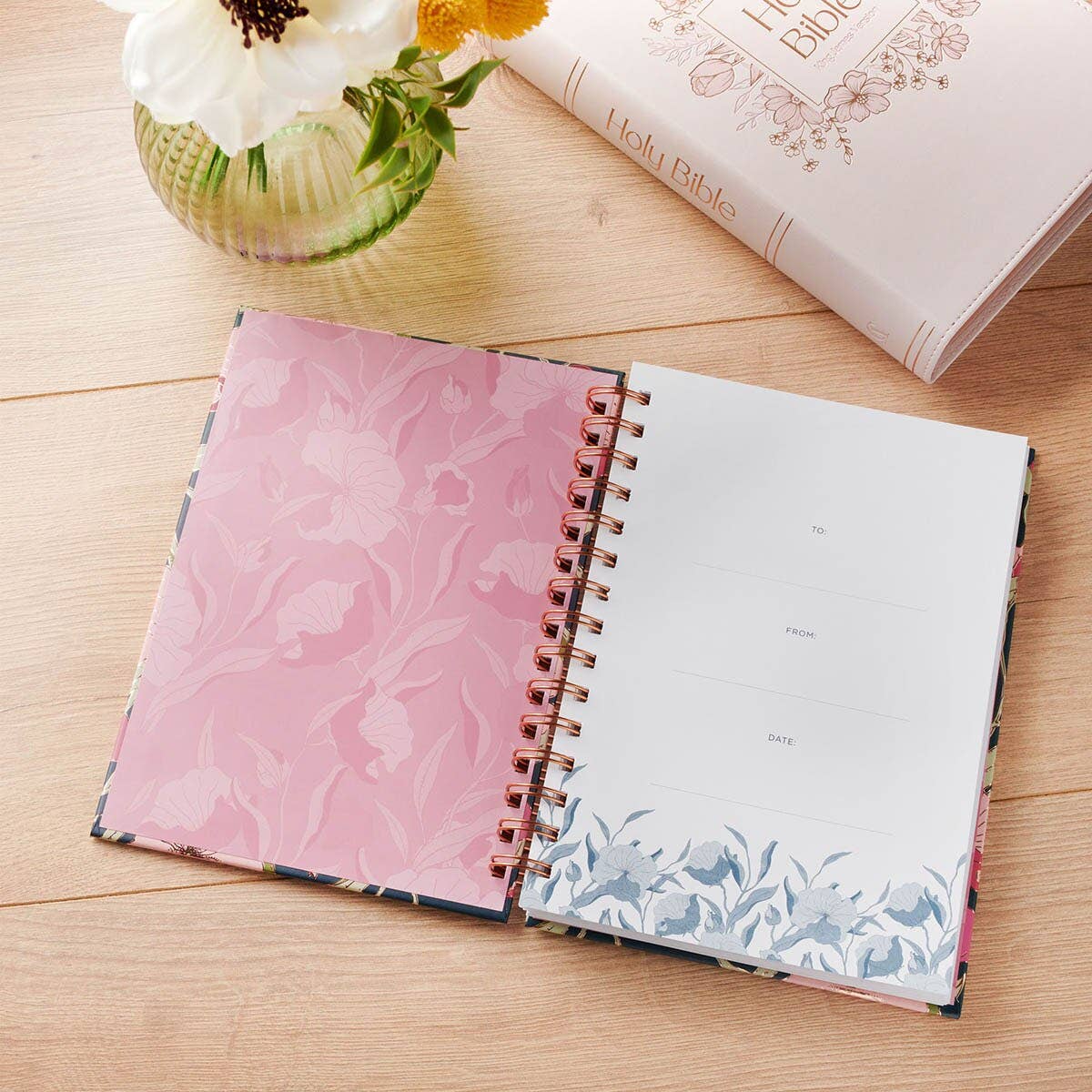 Scripture spiral journal with Strength and Dignity cover art