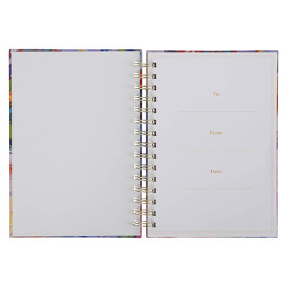 Painted floral spiral journal on the theme of friendship