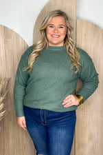 Teal Green Brushed Soft Long Sleeve Sweater