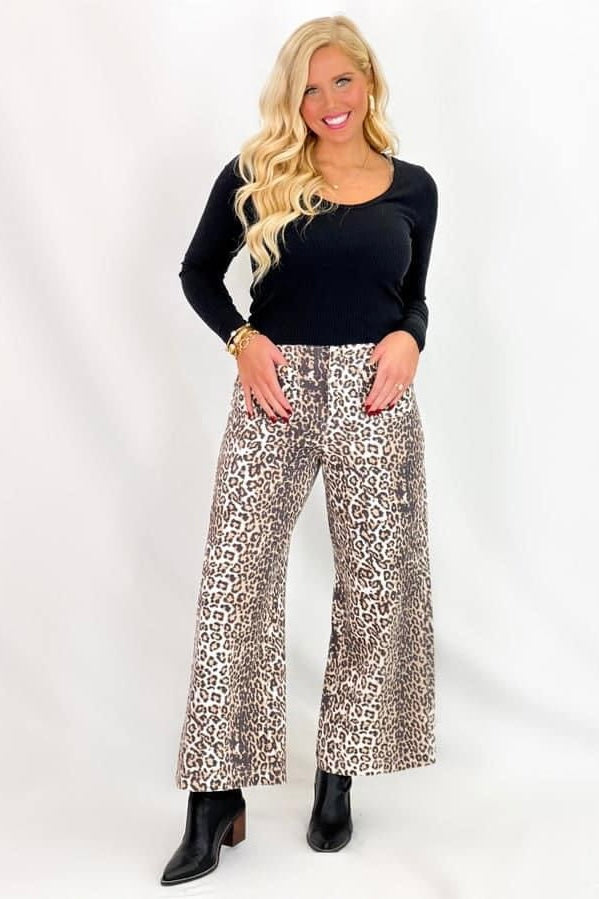 Lt. Leopard Wide Leg Pants