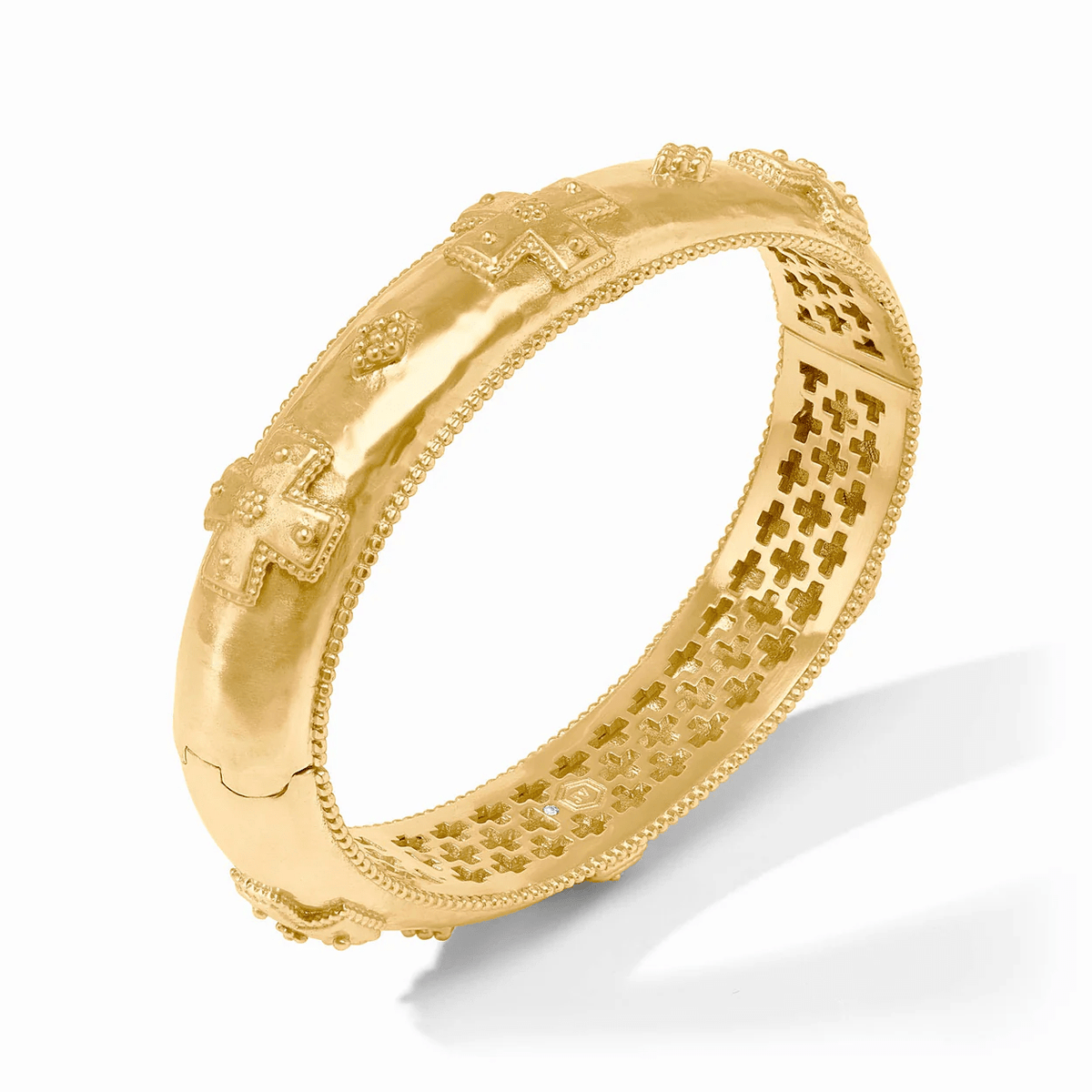 Textured gold hinge bangle