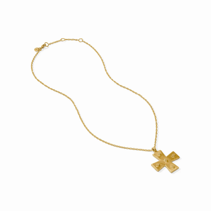 Textured gold pendant necklace