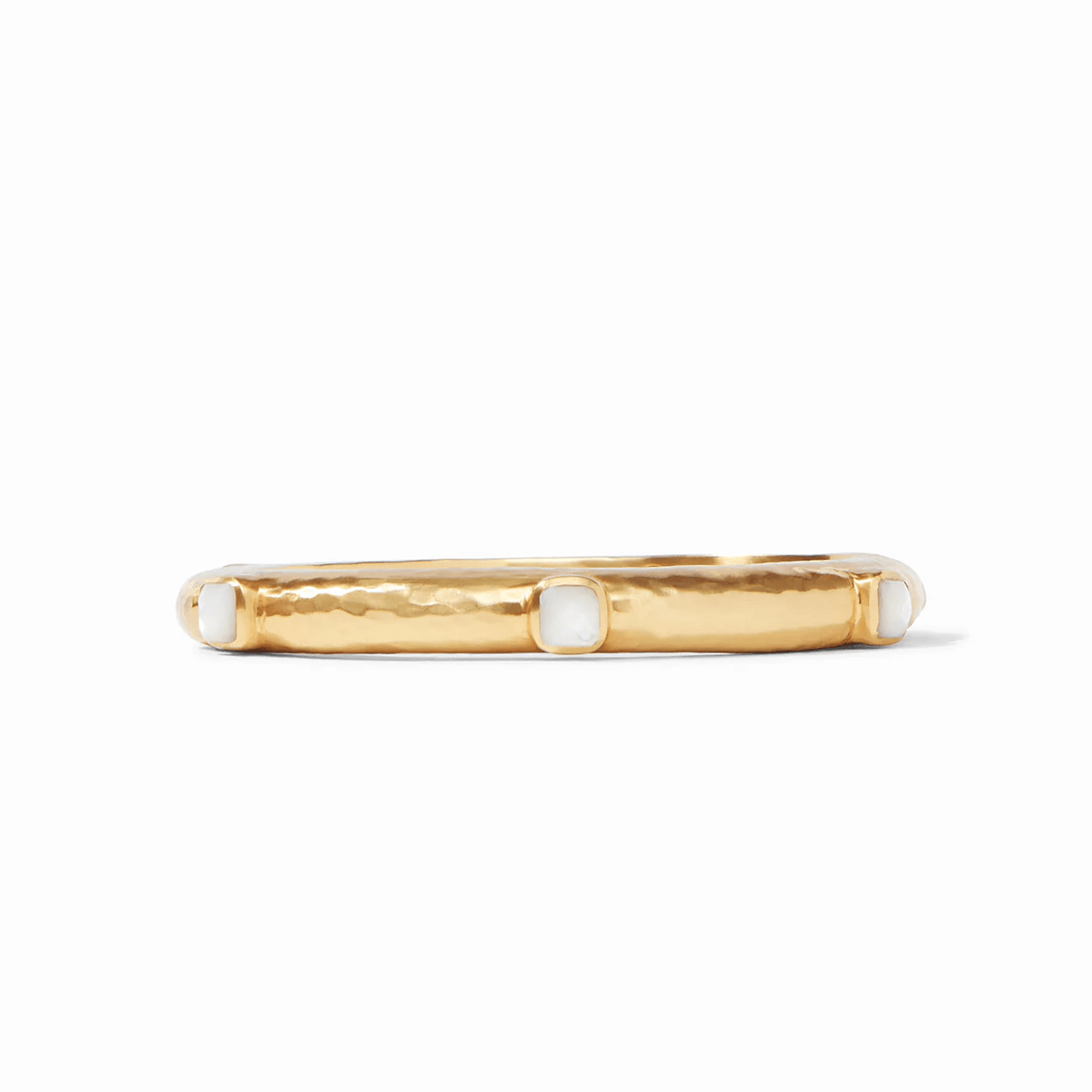 Gold hinge bangle set with mother of pearl