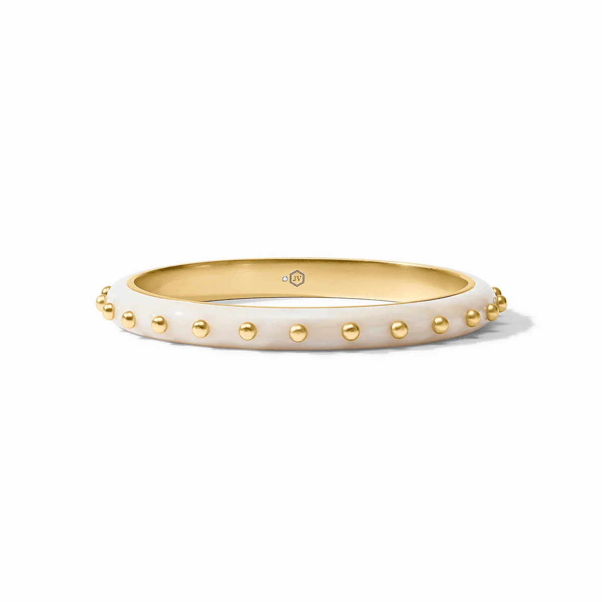 Alabaster accented gold bangle bracelet