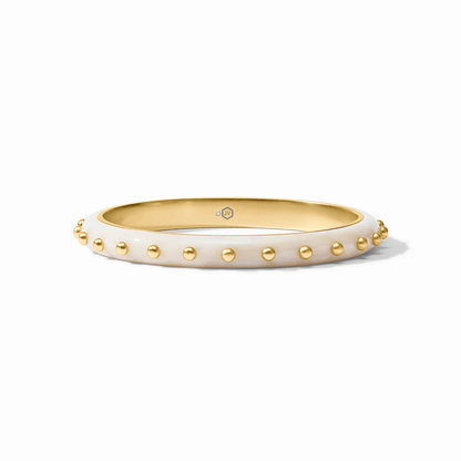 Alabaster stone bangle in polished gold