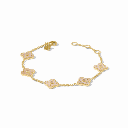 Delicate gold bracelet with champagne stones