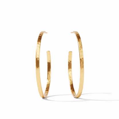 Extra large gold crescent hoop earrings
