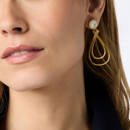 Mother of pearl Essex earrings in gold-tone settings