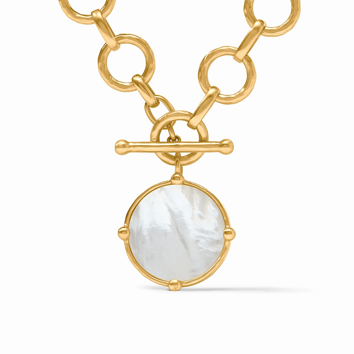 Gold statement necklace with a honeybee motif and clear crystals