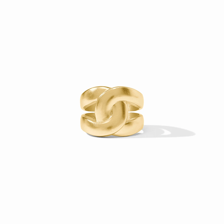 Gold infinity ring set with rainbow stones