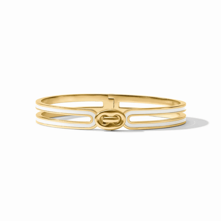 Gold demi link bracelet with textured links