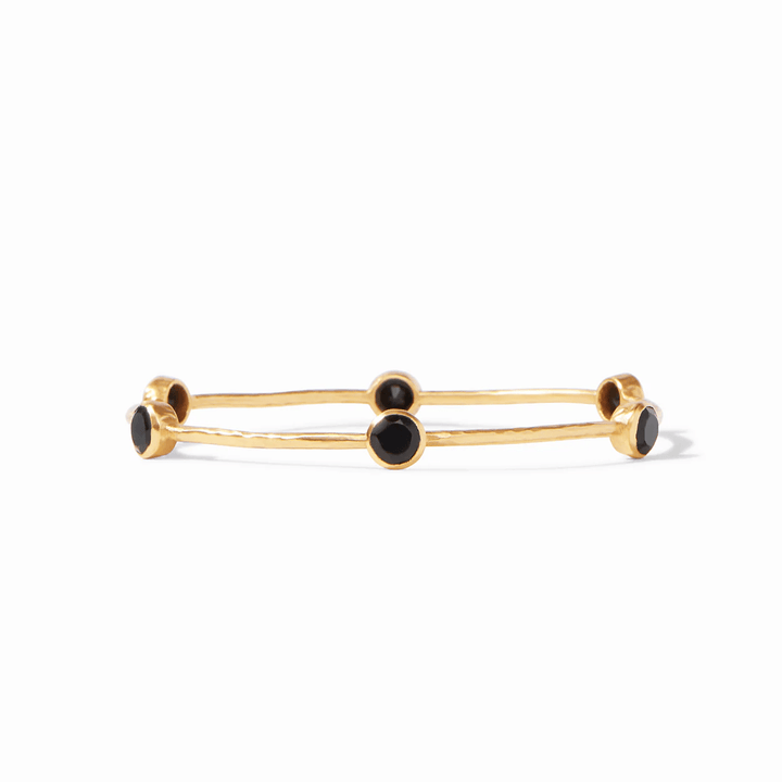 Julie Vos Milano Bangle Gold Obsidian Black Small - Lavish Boutique Accessories