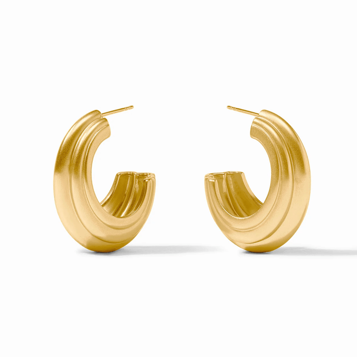 Medium gold statement hoop earrings