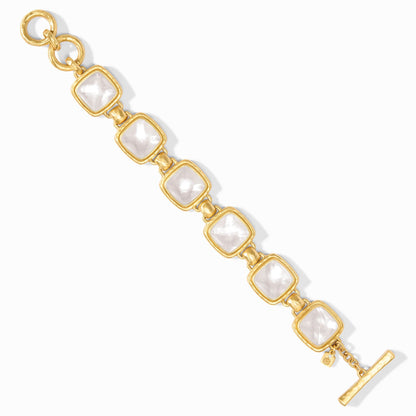 Sahara stone bracelet with a clear crystal focal stone