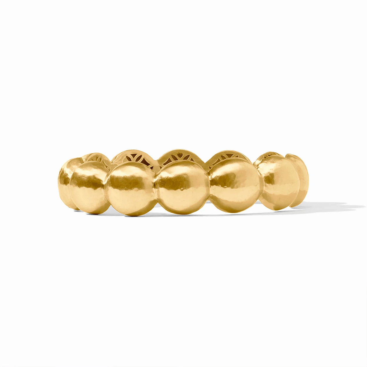 Gold hinge bracelet with a faceted center stone