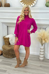 Magenta Soft Knit Sweater Dress