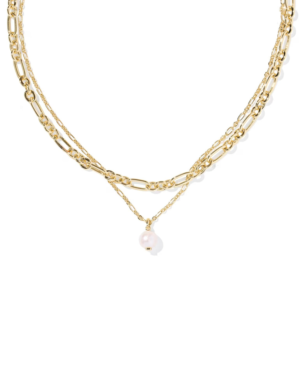 Freshwater pearl necklace in mixed pearl shapes