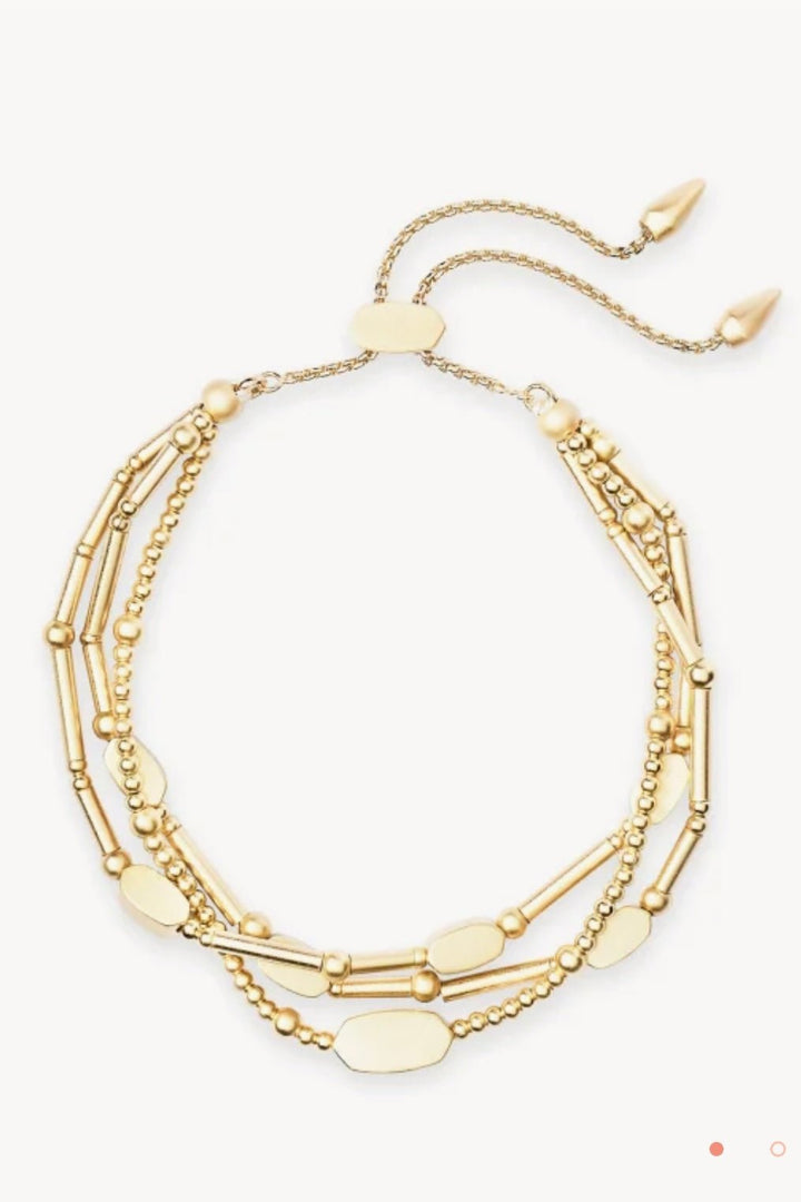 Gold beaded chain bracelet