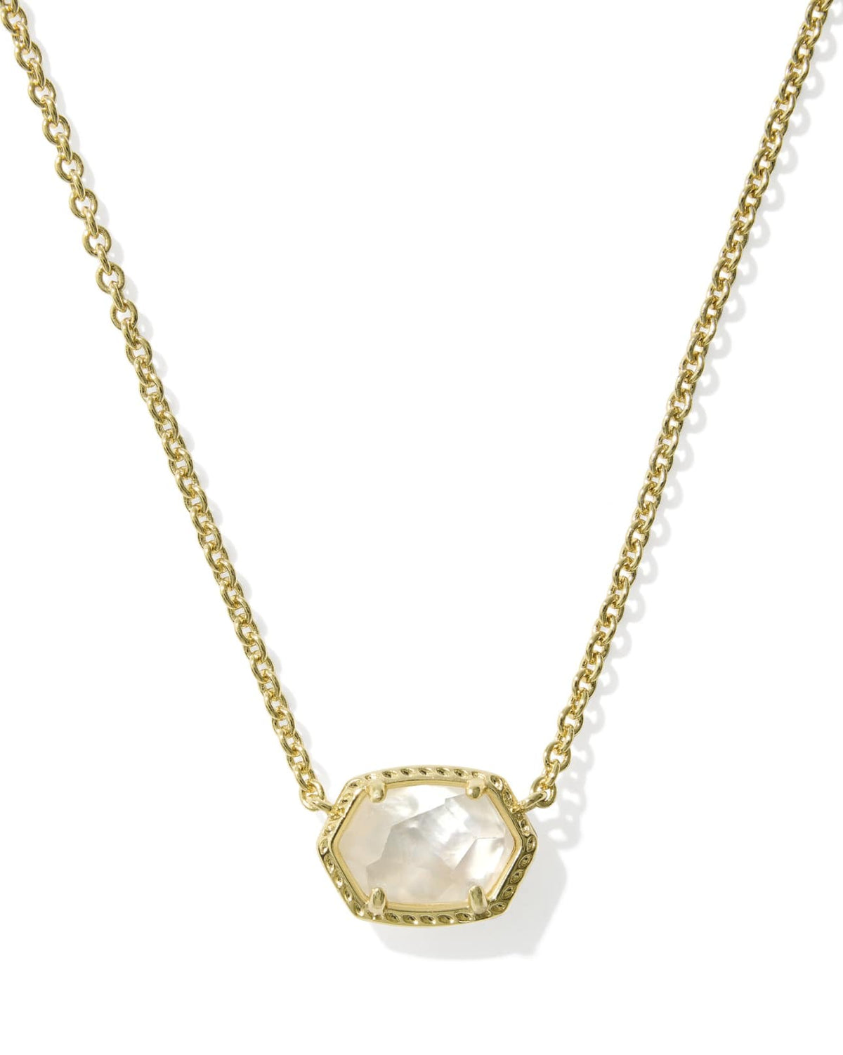 Ivory mother of pearl pendant on a gold chain
