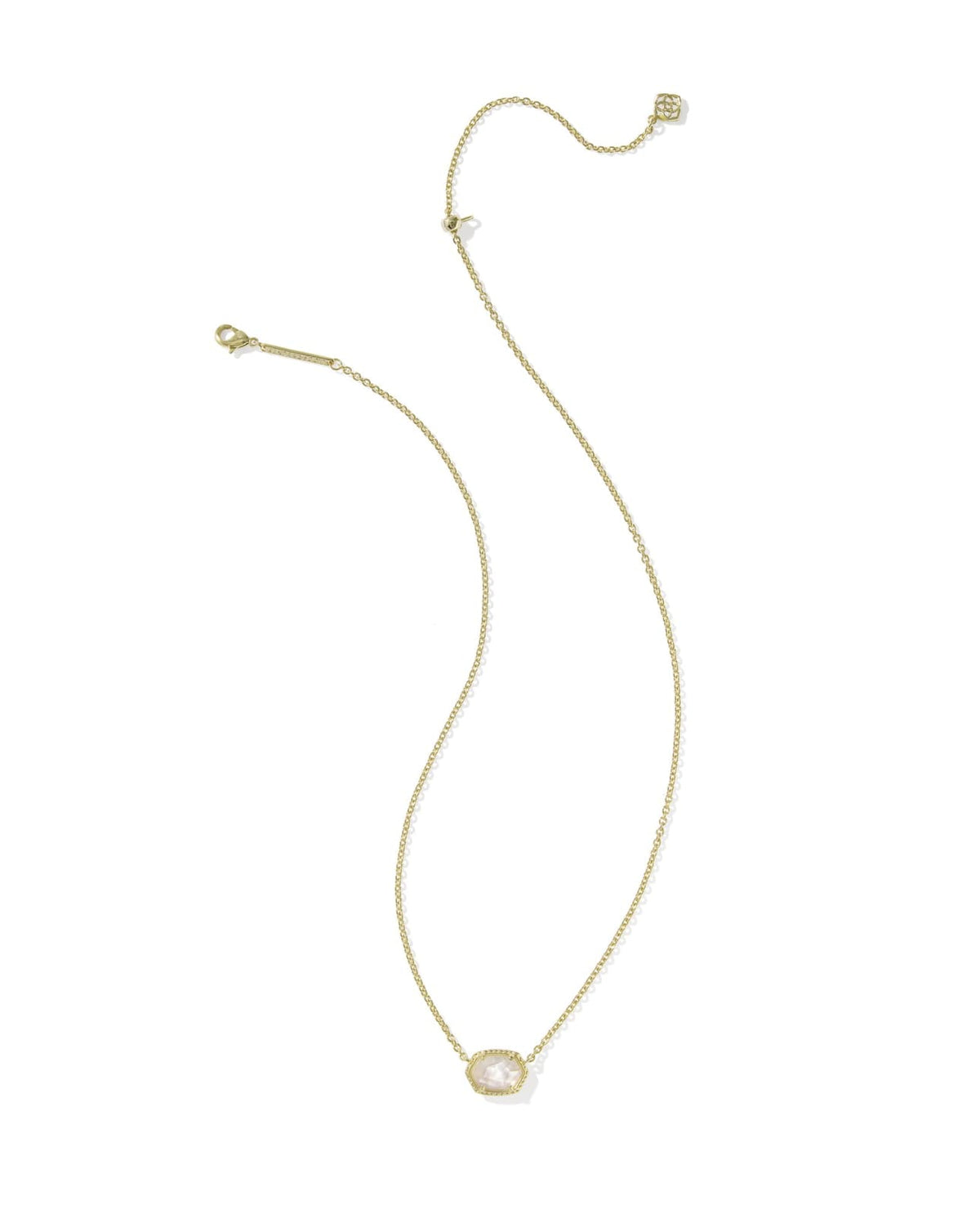 Gold necklace with a mother of pearl drop pendant