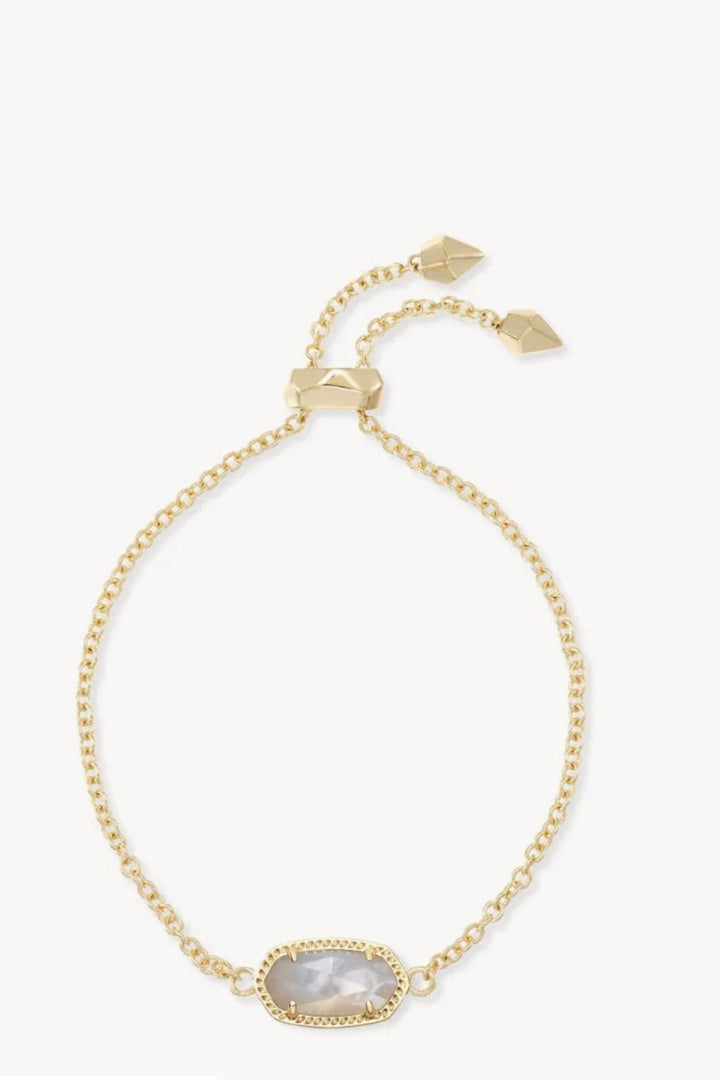 Delicate gold chain bracelet with a stone