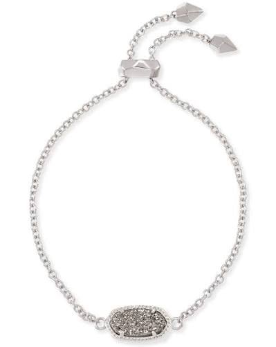 Rhodium bracelet with a platinum drusy stone