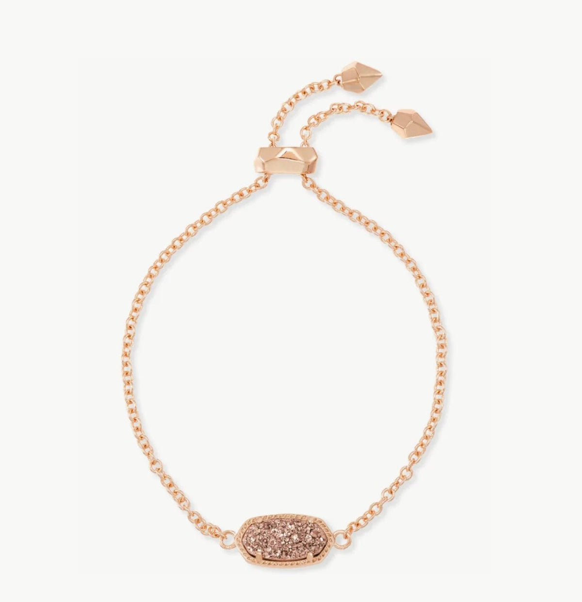 Rose gold delicate chain bracelet with a stone accent
