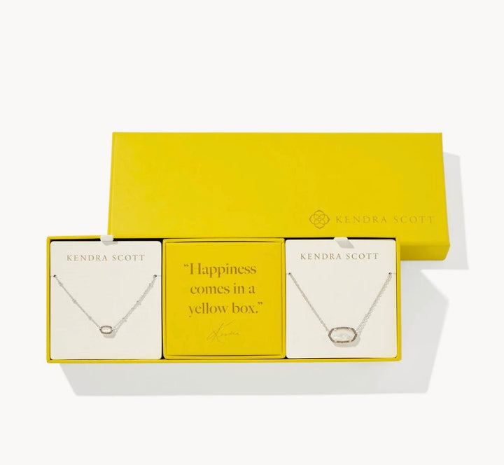 Rhodium gift set with two ivory mother of pearl pieces