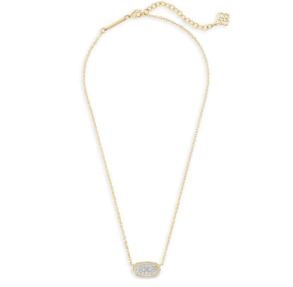 Gold pendant necklace with a mixed-tone stone