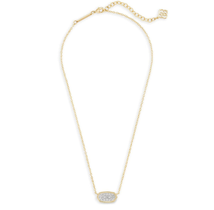 Gold pendant necklace with a mixed-tone stone