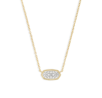 Gold chain necklace with a faceted pendant