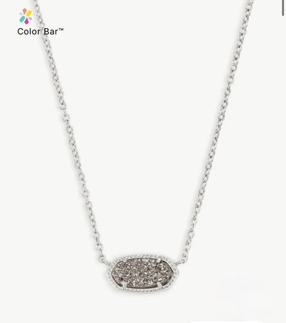 Druzy pendant on a silver-tone chain