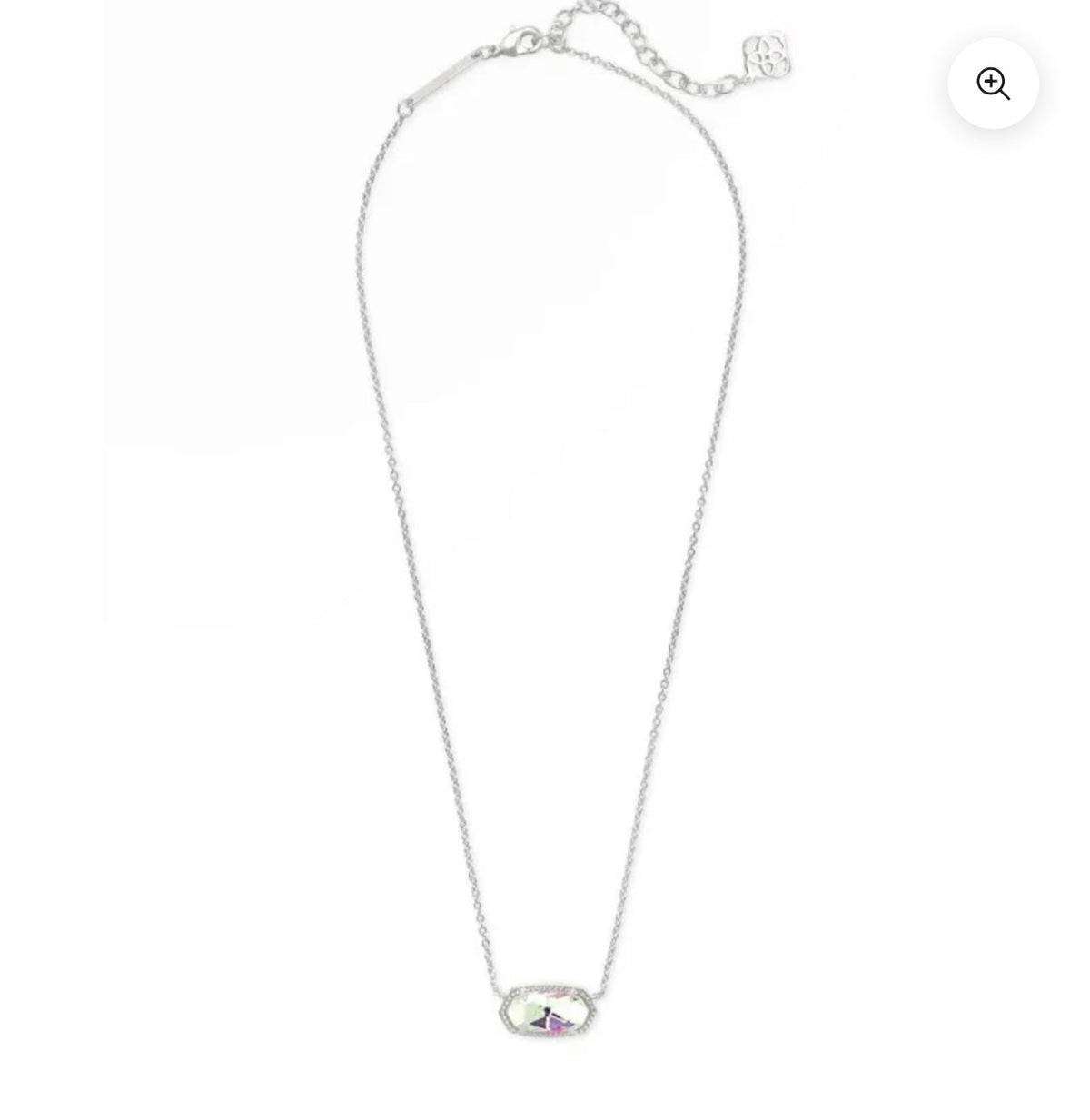 Silver-tone pendant necklace with a faceted stone