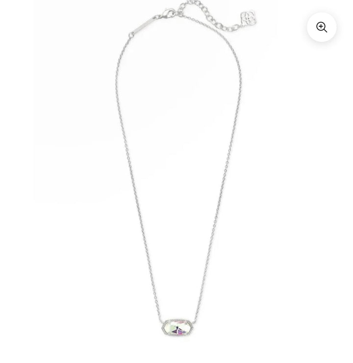 Silver-tone pendant necklace with a faceted stone