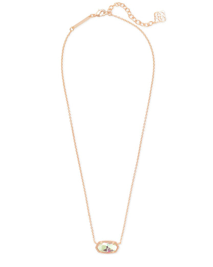 Dichroic glass pendant on a rose gold chain