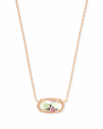 Rose gold necklace with a dichroic glass pendant