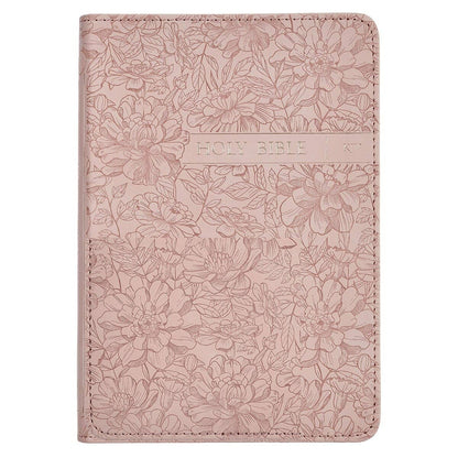 Pink faux leather compact KJV Bible