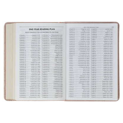 Pink compact KJV Bible sized for a handbag