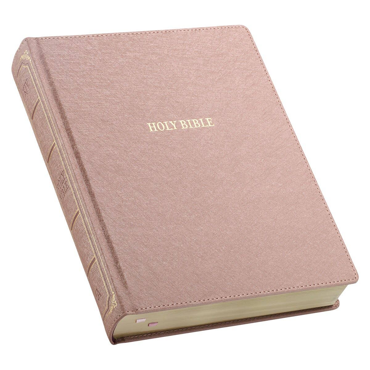 Hardcover KJV note-taking Bible in mauve faux leather