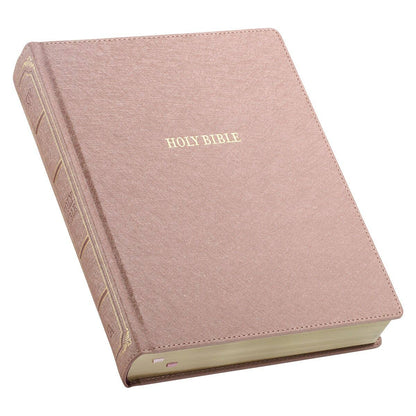 Hardcover KJV note-taking Bible in mauve faux leather
