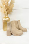 Wheat Suede Slip On Bootie