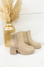 Wheat Suede Slip On Bootie