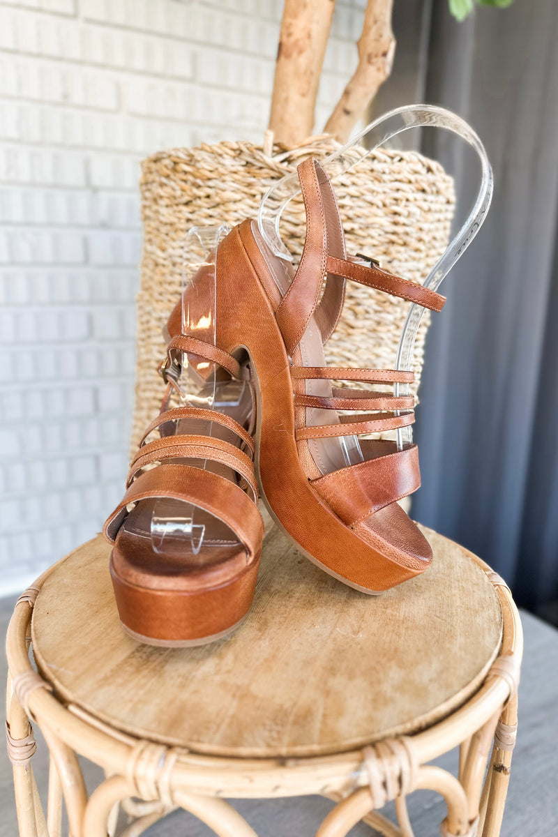 Antelope Tessa Taupe Leather Strappy Wedge