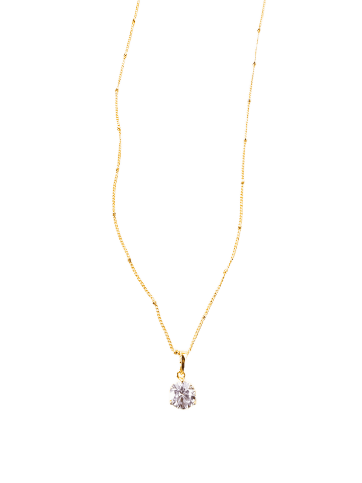 Silver diamond necklace on a fine chain