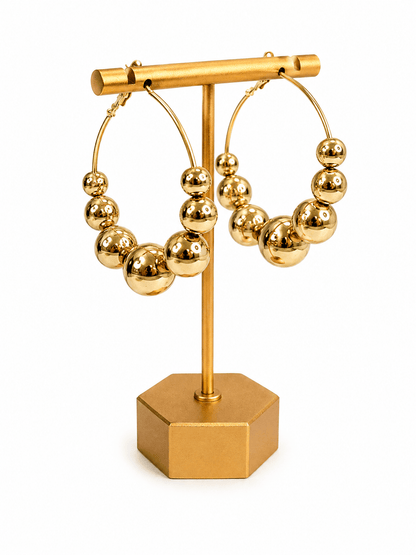 Gold layered circle hoop earrings