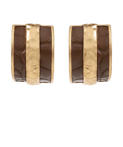 Leather-look hoop earrings with a matte finish