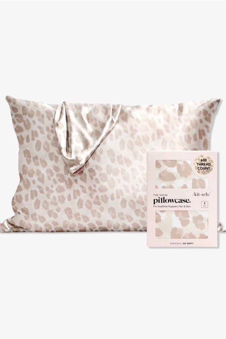 Standard satin pillowcase in a leopard print